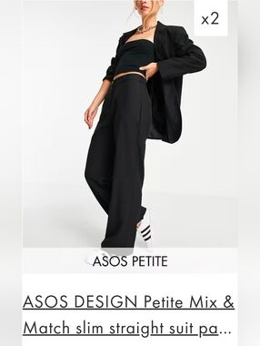 ASOS DESIGN Women's Slim Straight Suit Pant sz 6Petite